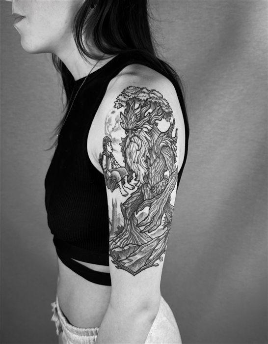 Ilustración blackwork tatuaje por Darkartchemist Gijón Asturias